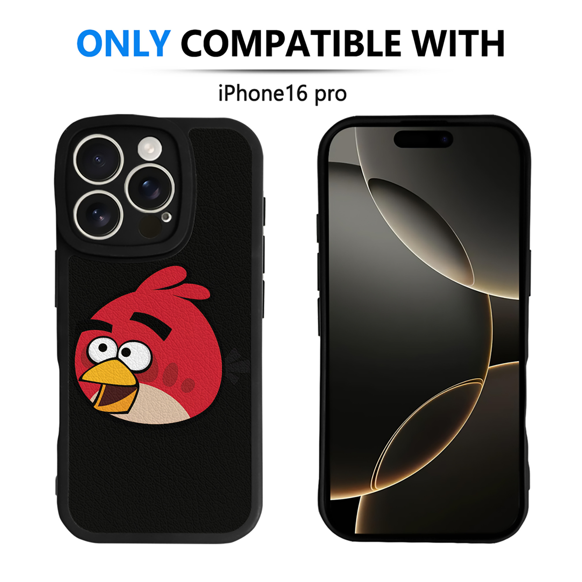（画像用） Angry Birds アングリーバード 【iPhone 16シリーズ対応】シリコンスマホケース（レザー調） 材質：シリコン
